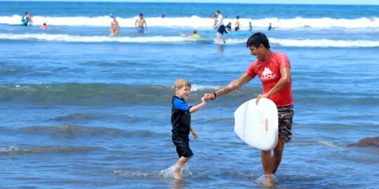 kids surf lessons in punta mita at la lancha’s soft sandbar