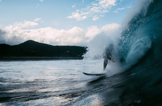 Surf on storm wild waves