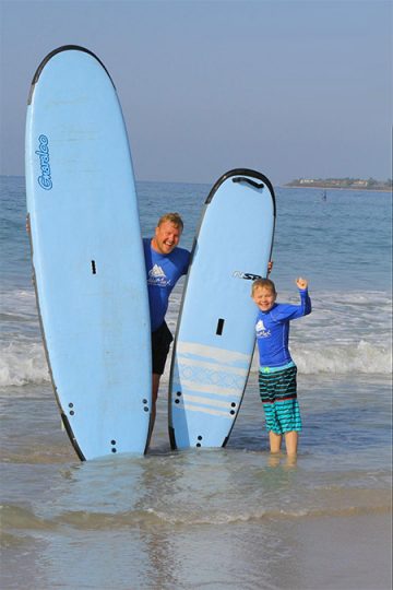 Surfboard rental in Punta Mita for families