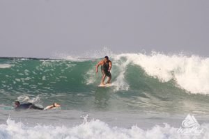 surfing at La Lancha beach