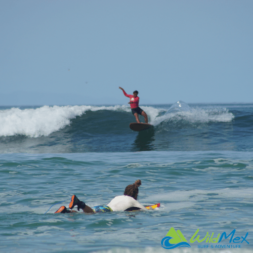 You never know who you’ll bump into when surfing in La Lancha.