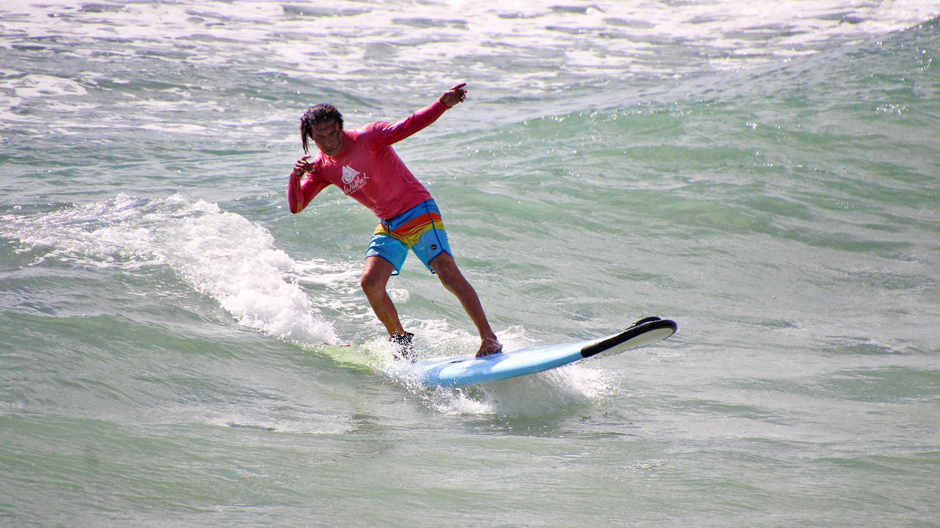 Chihuil surfing with joy and energy at La Lancha, Punta de Mita, Mexico.