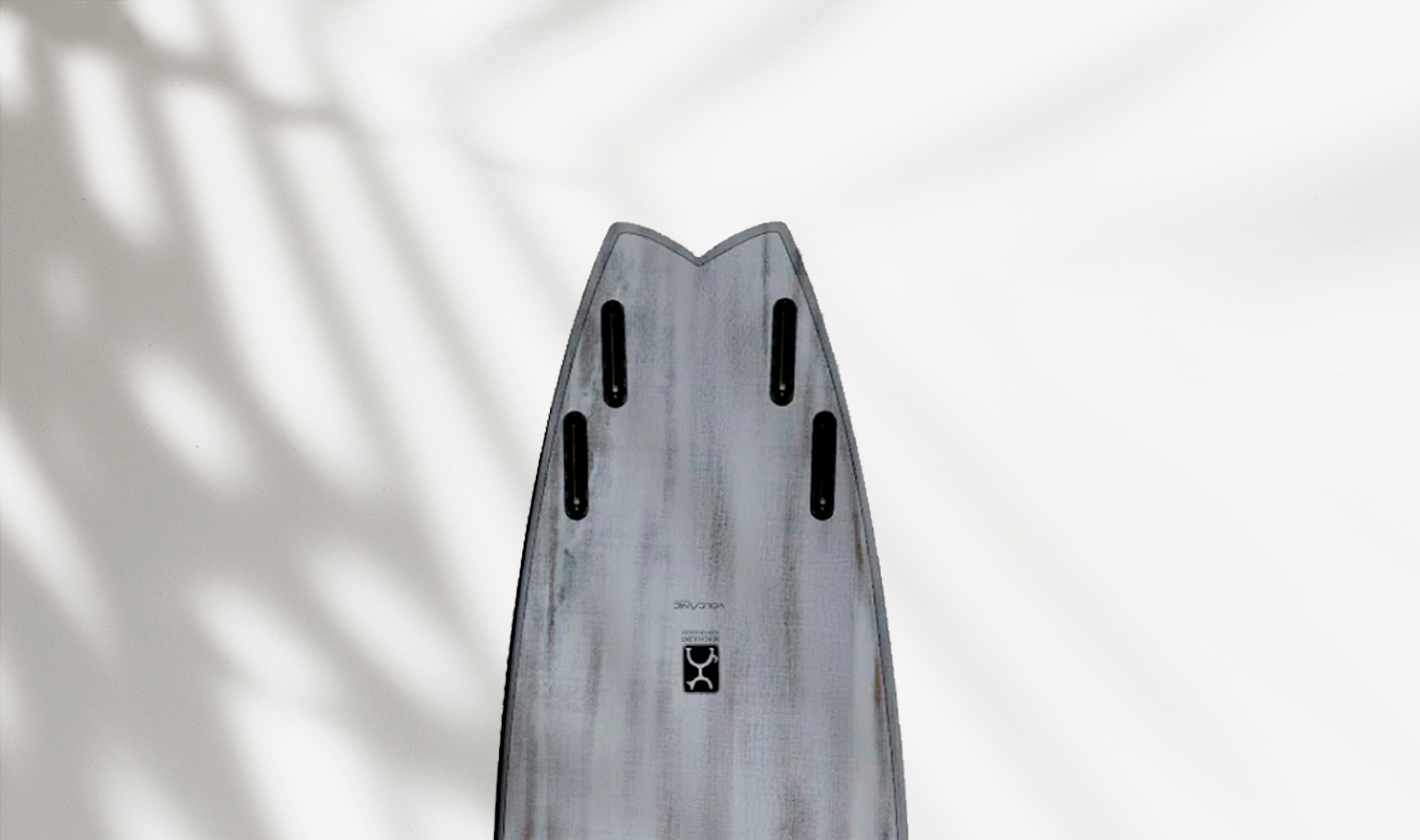 Surfboard with Fish Tail Shape Surfboard with fish tail, perfect for small waves