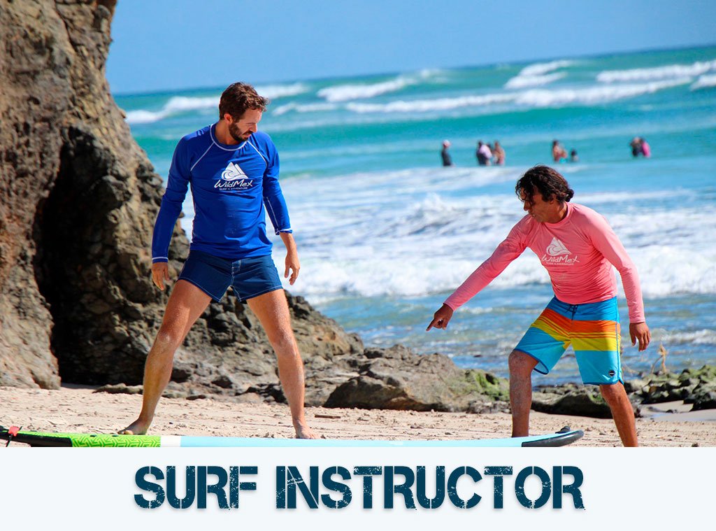 Surf instructor teaching on the beach in Sayulita