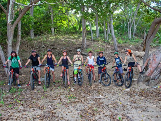 Mountain bikers finishing trail ride in Punta Mita with WildMex