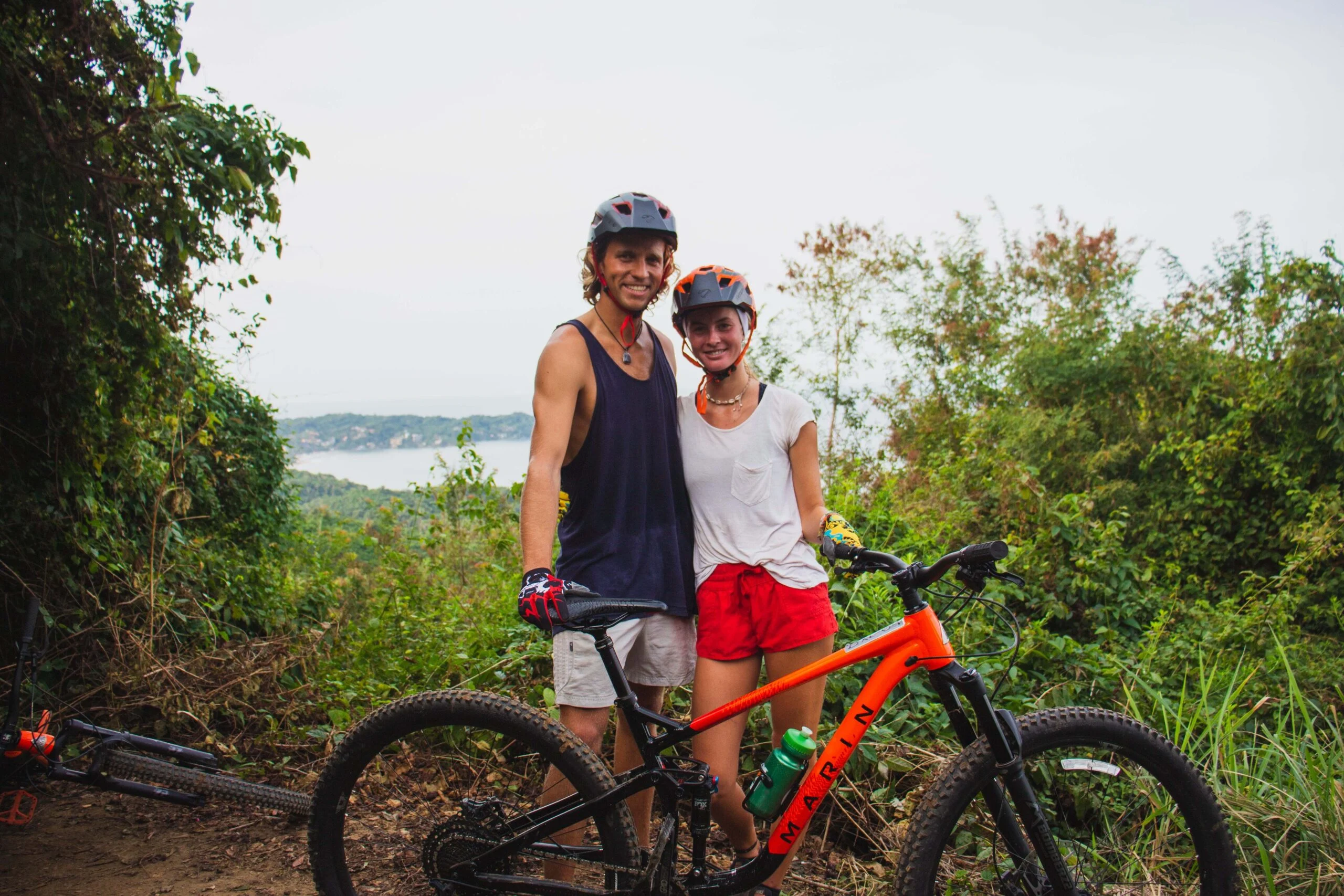 Mountain biking through jungle Sayulita Mexico