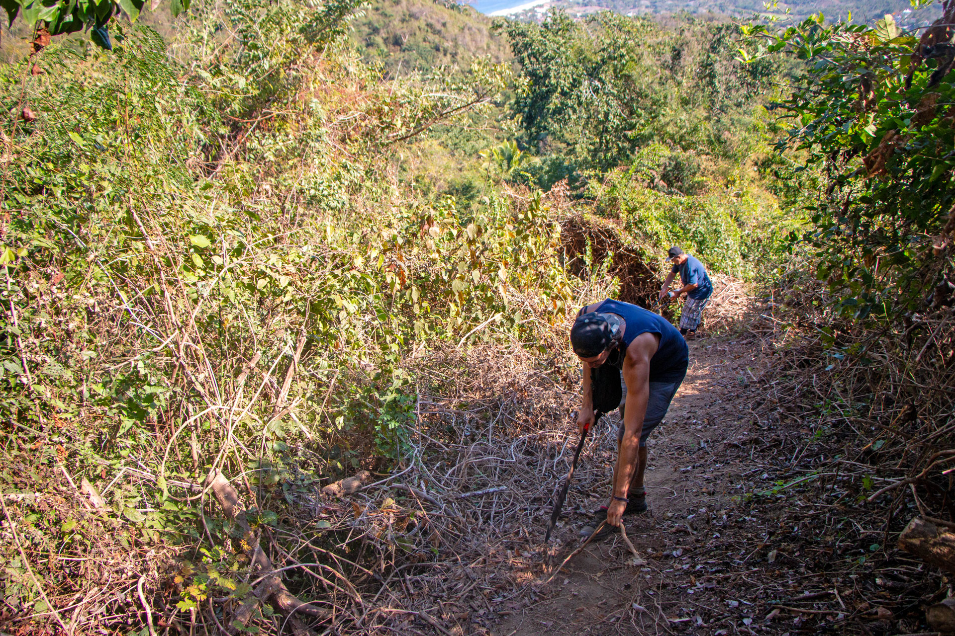 WildMex local riders working on trail construction in Sayulita