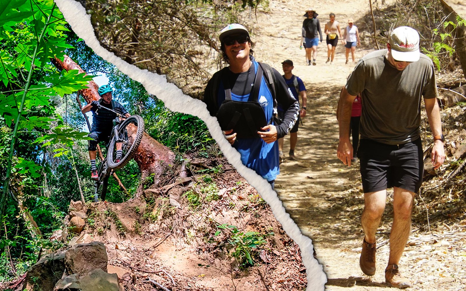 Mountain bike rider on a tropical jungle trail near Sayulita, Nayarit
